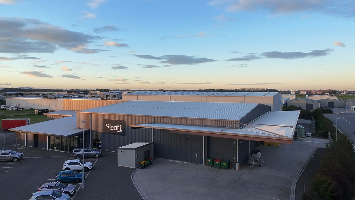 The Leaft Foods plant at Rolleston, Canterbury, from the air